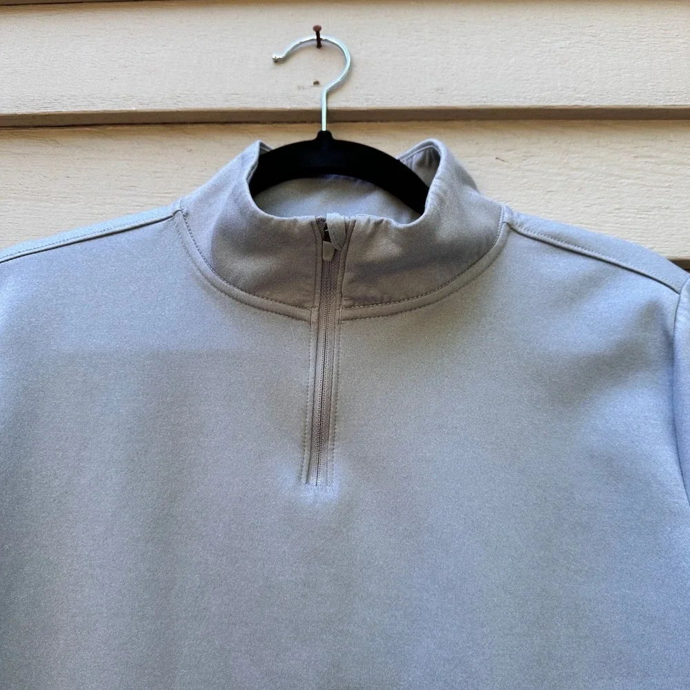 Nike Therma-FIT Womens Medium Quarter Zip Pullover Light Grey Activewear Top